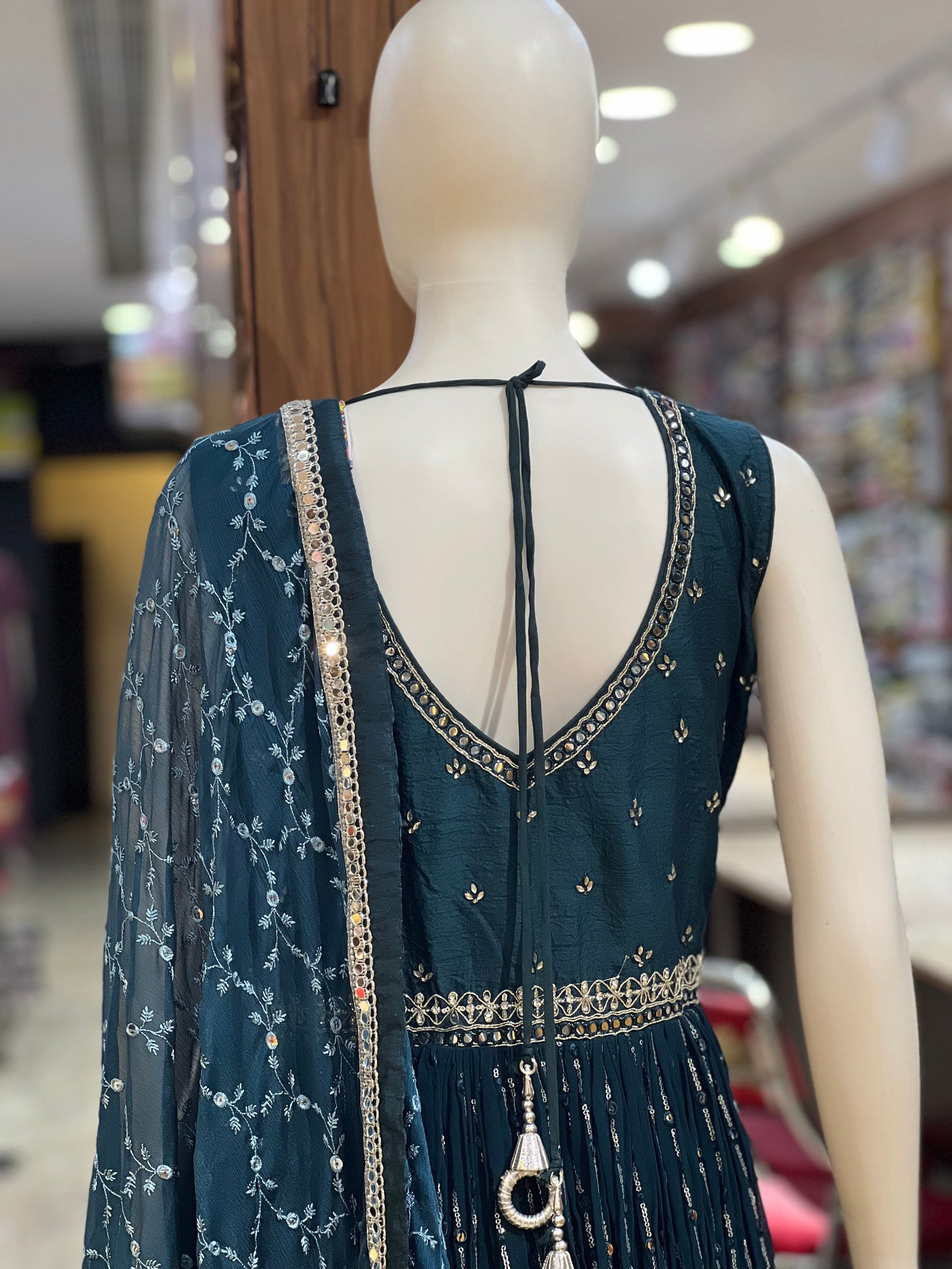 Silver Zari Gown