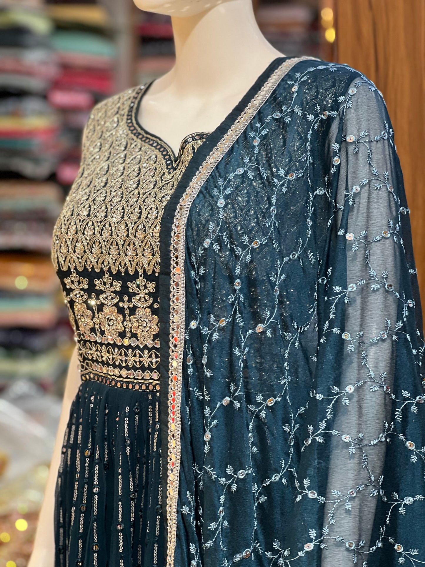 Silver Zari Gown