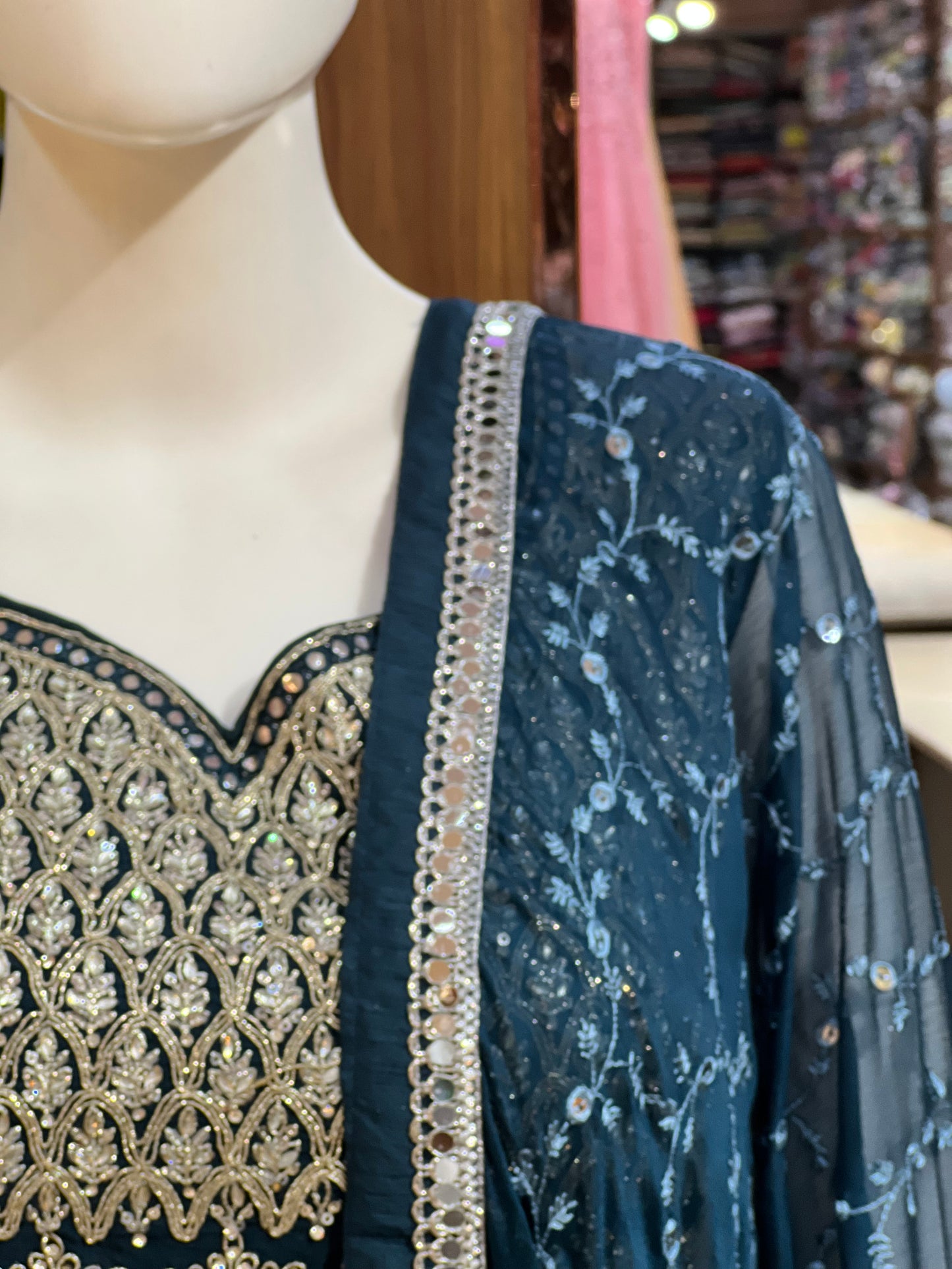 Silver Zari Gown