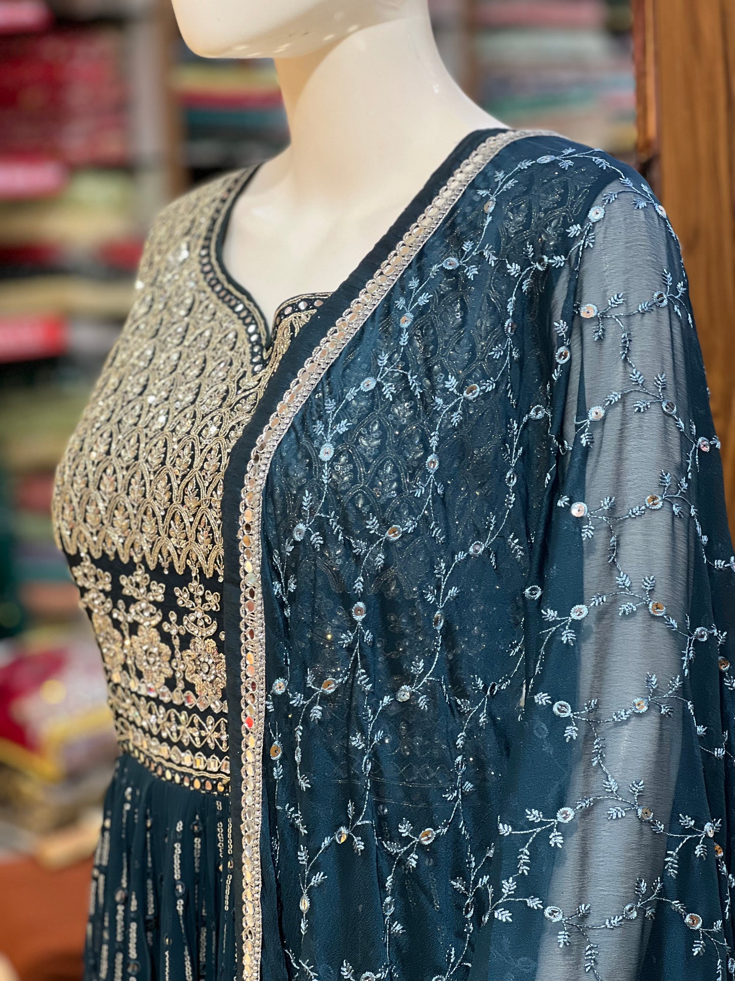 Silver Zari Gown