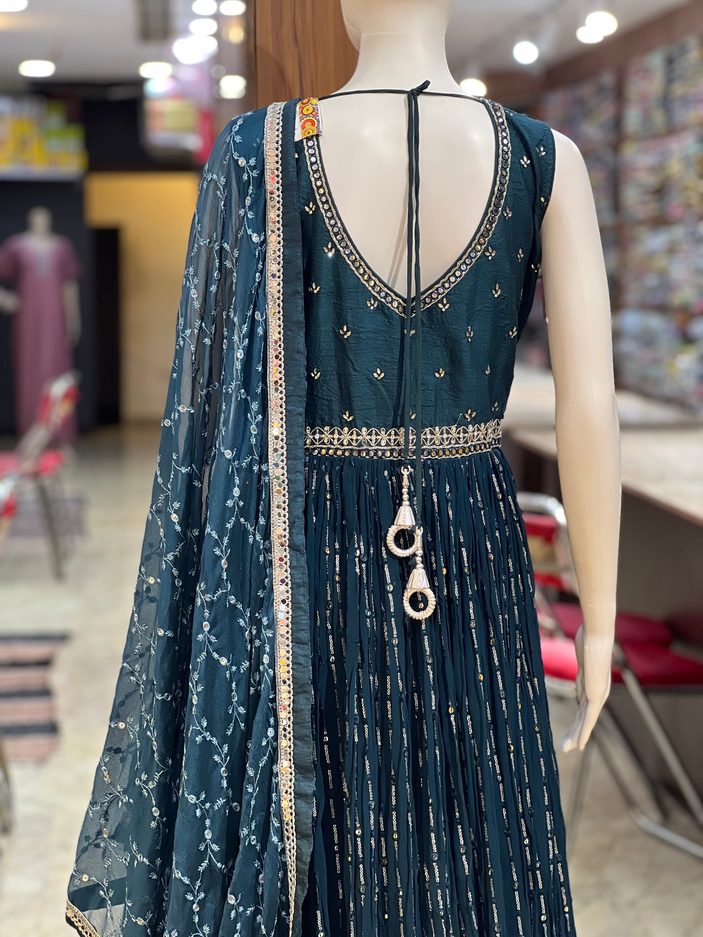 Silver Zari Gown