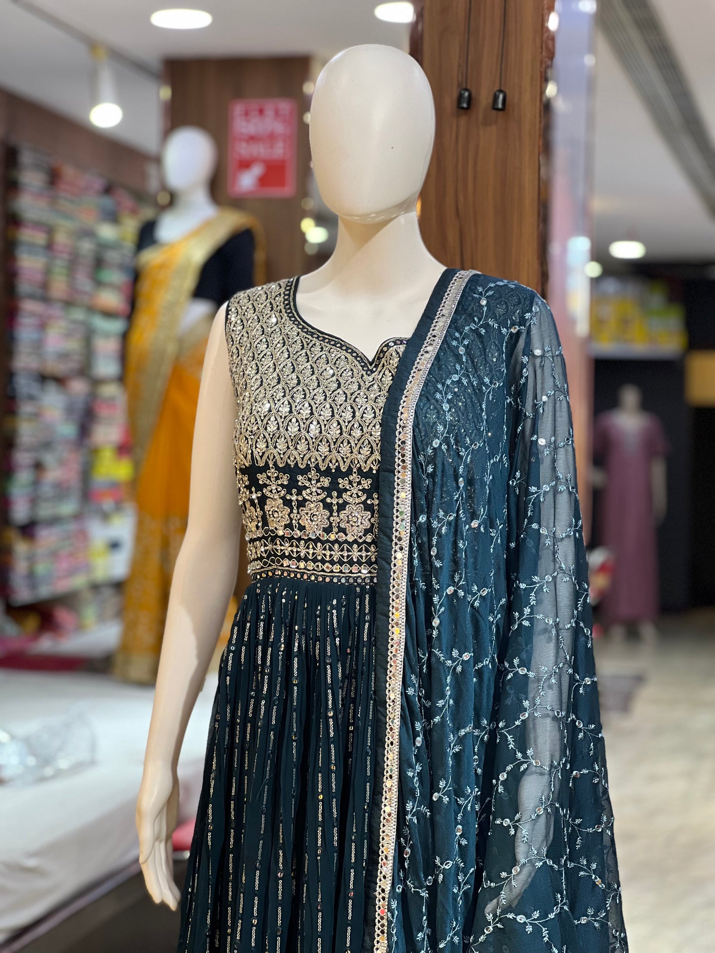 Silver Zari Gown